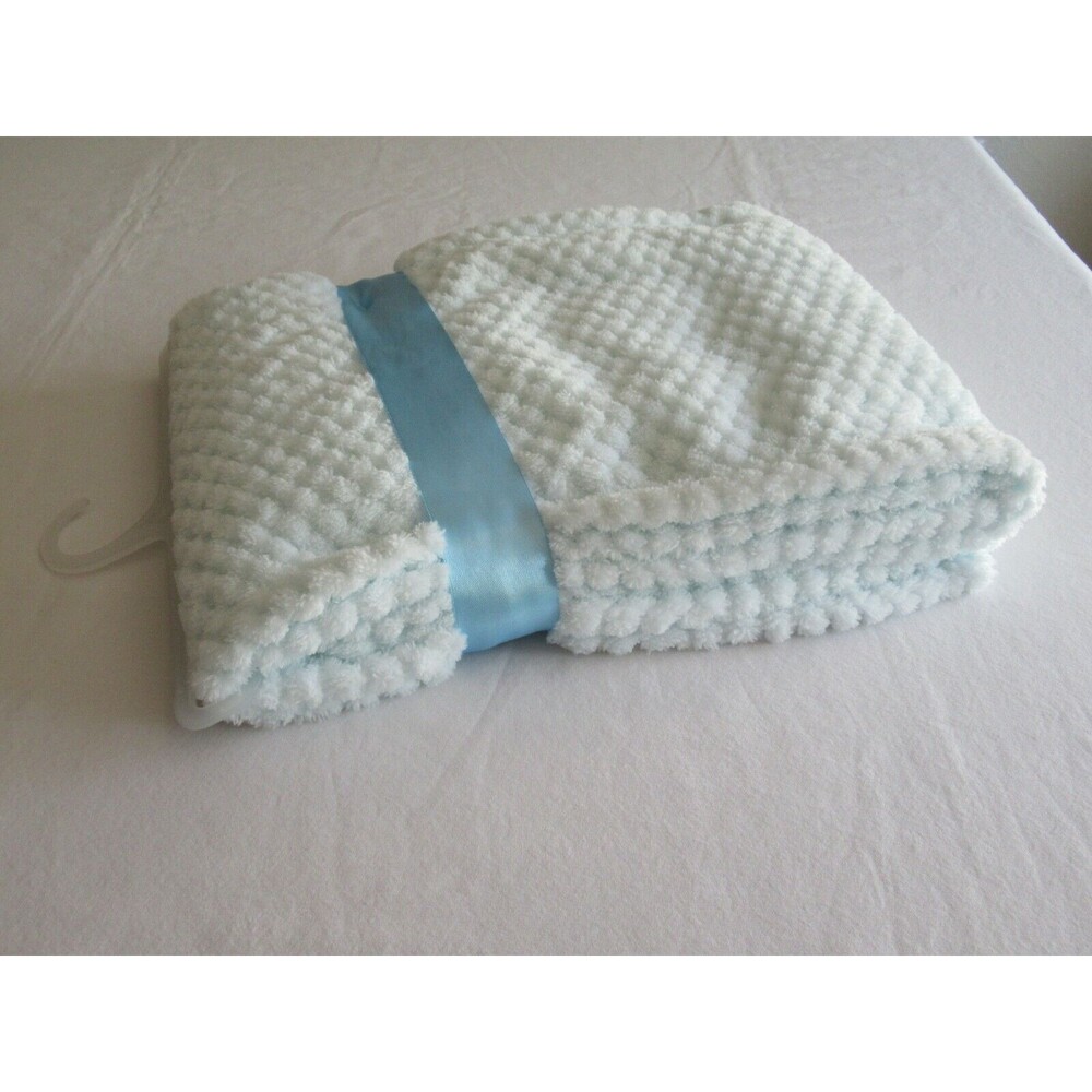 Posh Baby Pale Blue BABY Blanket 30"x40" NWT Soft Textured Sports Ball All Stars - Picture 7 of 9